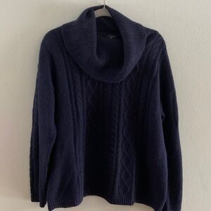 Talbots Deep Blue Cowl Neck Sweater